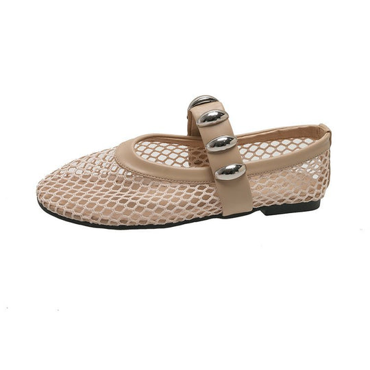 Damen Komfortable und stilvolle Netzschuhe mit dekorativen Schnallen EB