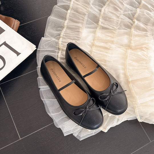 Damen Ballerina mit zierlicher Schleifenverzierung und bequemem Fußbett EB