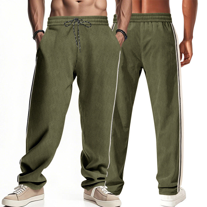 Herren Bequeme Freizeithose mit seitlichen Streifen und elastischem Bund EB
