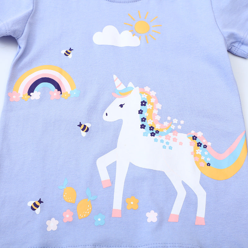 Mädchen T-Shirt mit verspieltem Einhorn-Design EB