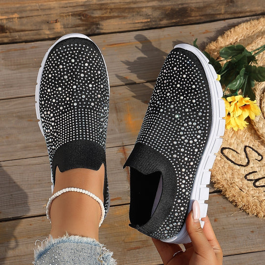 Damen Elegante und funkelnde Slip-On Sneakers EB