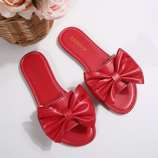 Damen elegante Slipper mit großzügigem Schleifen-Detail EB