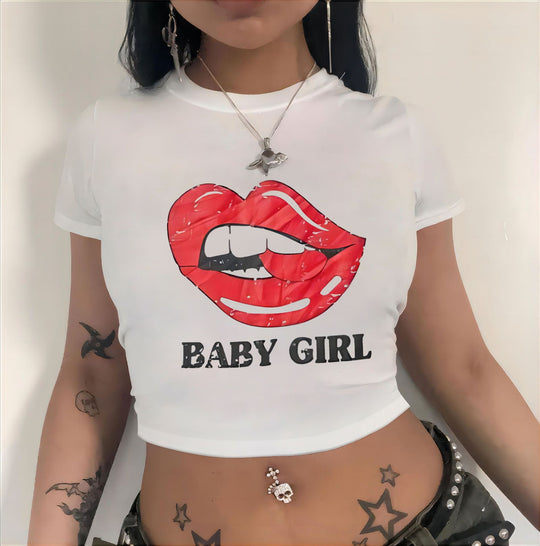 Damen Crop-Top mit innovativem Spinnen-Netz-Design EB