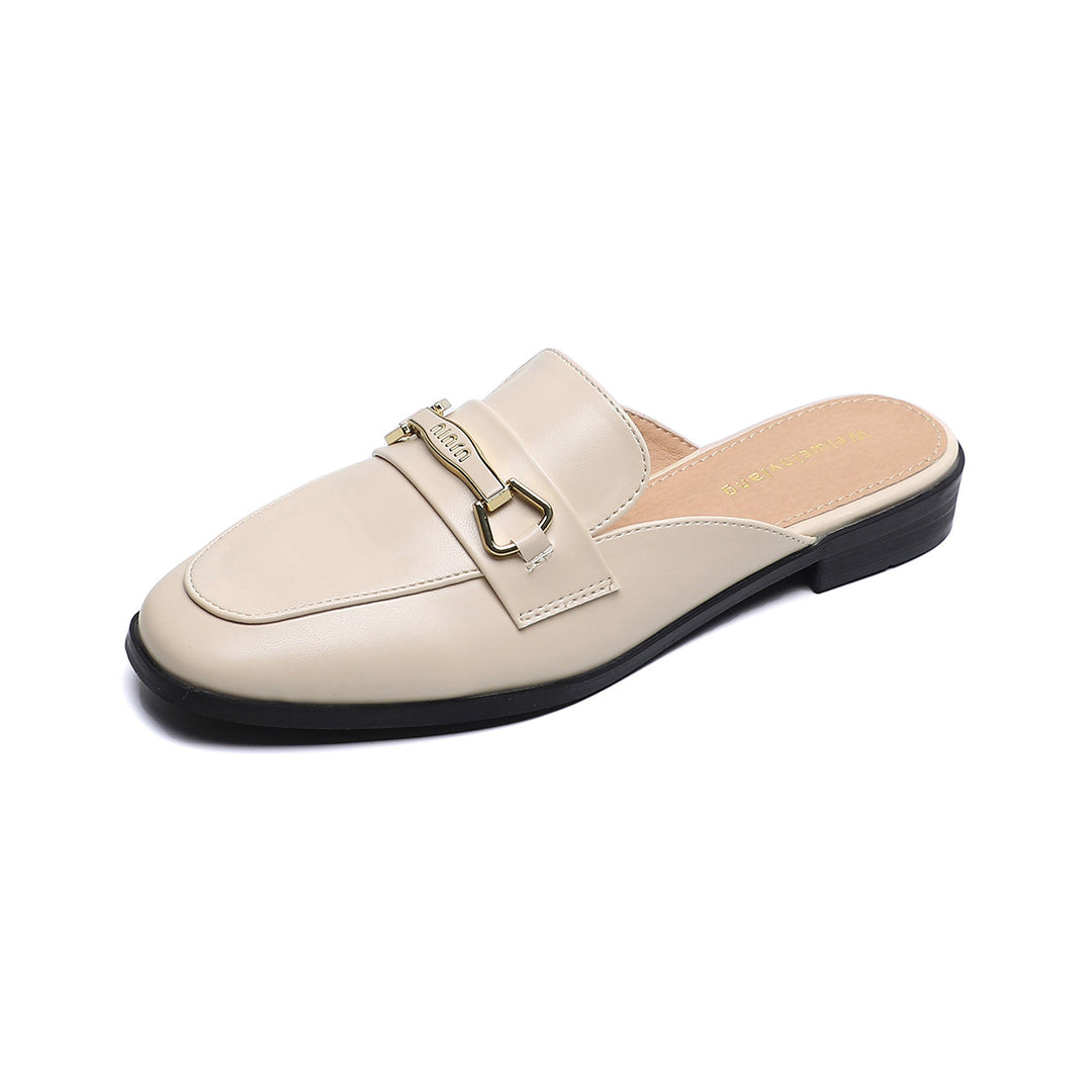 Damen Mokassin-Mules mit elegantem Schnallenakzent und hochwertigem Leder EB