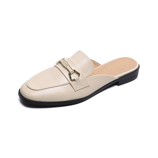 Damen Mokassin-Mules mit elegantem Schnallenakzent und hochwertigem Leder EB