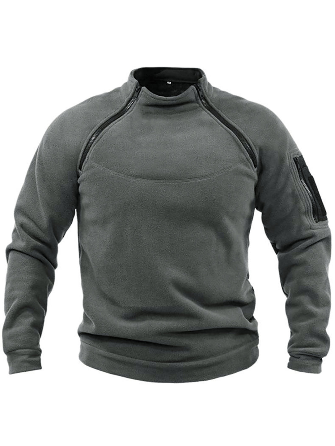 Herren Thermo-Fleecepullover mit hochschließendem Kragen und praktischen Taschen EB