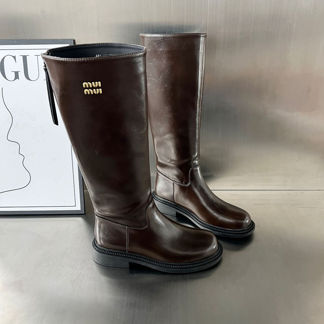 Damen Hochwertige Leder-Stiefel mit bequemem Innenfutter und robustem Profil EB