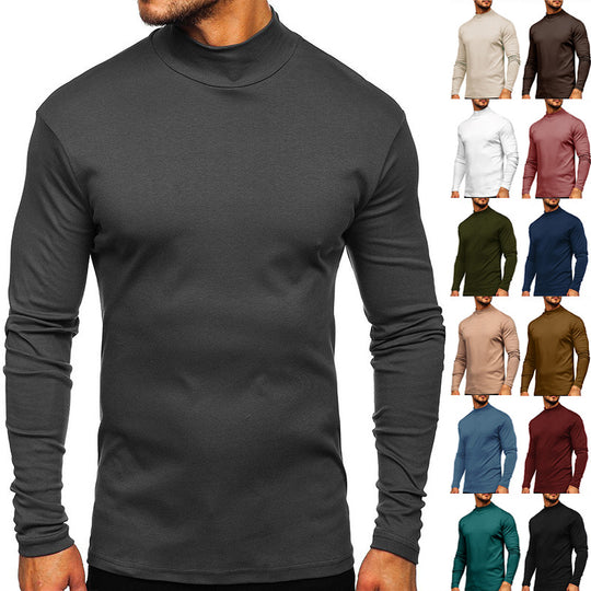 Herren Langarmshirt mit Stehkragen aus hochwertigem Material EB