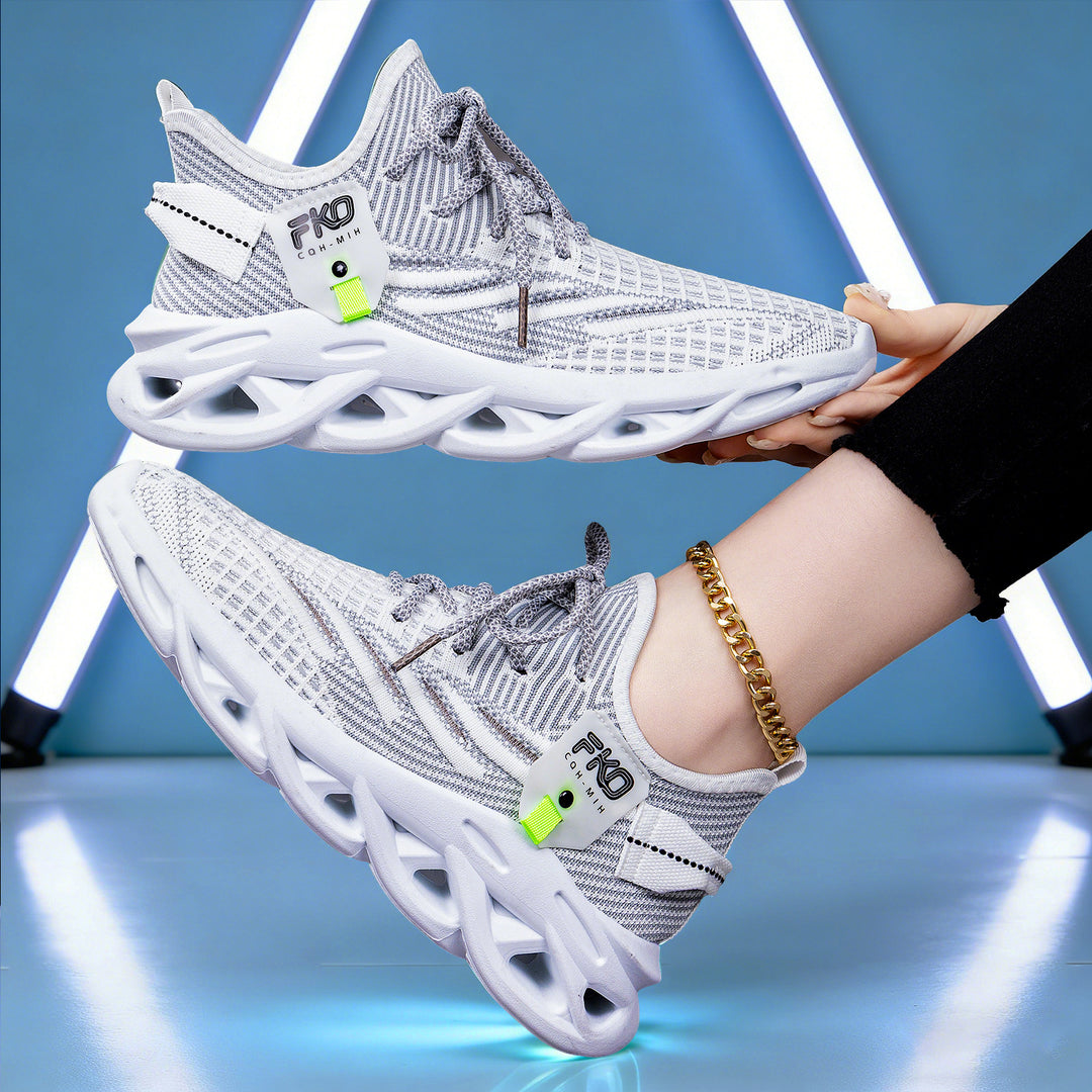 Herren nan leichter Strick-Sneaker mit nahtlosem Sockenschaft, atmungsaktivem Mesh-Obermaterial und innovativer hohlgeformter EVA-Dämpfung EB