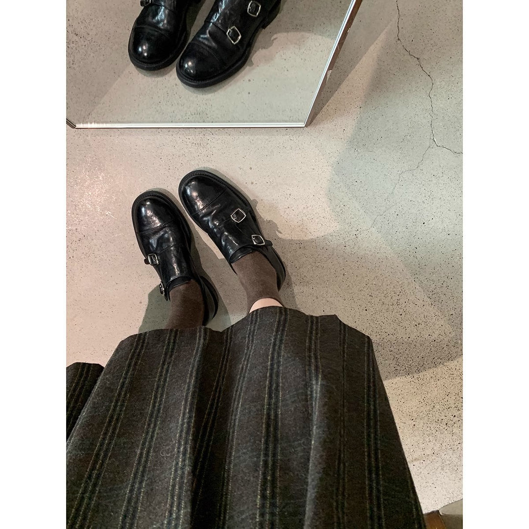 Damen modische Mokassins mit eleganter Schnallenapplikation EB