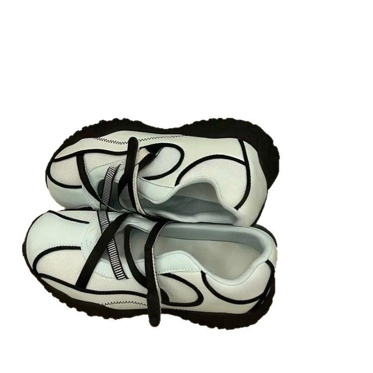 Damen Sportliche Sneakers mit modernem Netzdesign und elastischen Riemen EB