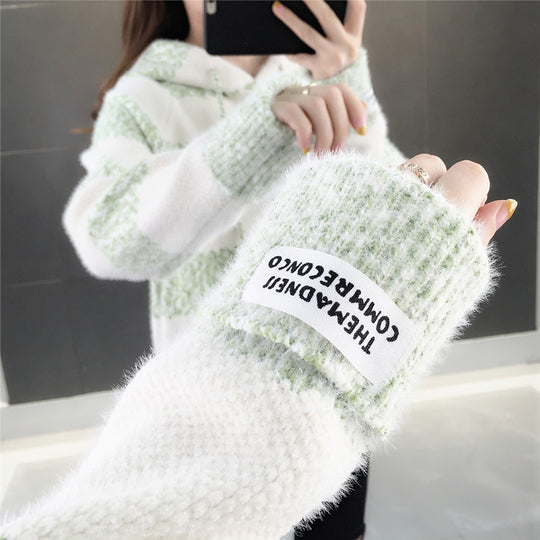 Damen Freizeit Hoodie mit strukturiertem Streifenmuster und Kordelzug EB