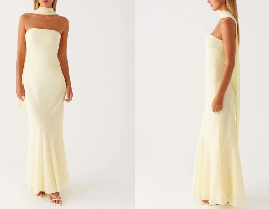 Damen Elegantes Langarm Abendkleid im Blumendesign EB