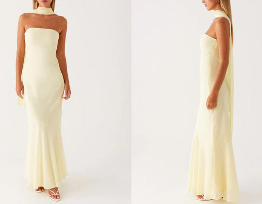 Damen Elegantes Langarm Abendkleid im Blumendesign EB