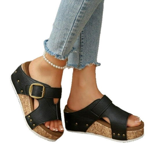 Damen Wedge-Sandalen mit komfortabler Korksohle EB
