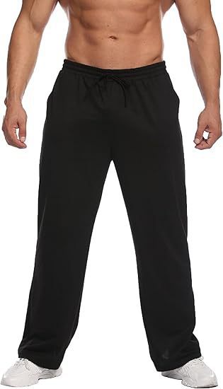 Herren nan locker fallende Loungehose aus softem Jersey mit Kordelzug, elastischem Bund und geradem Bein EB
