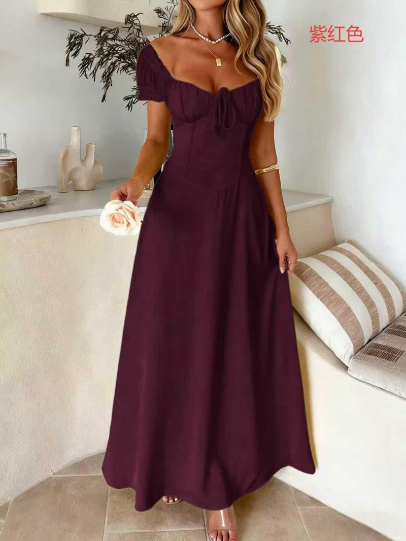 Damen Maxi-Kleid mit charmanten Rüschendetails und schmeichelndem Schnitt EB