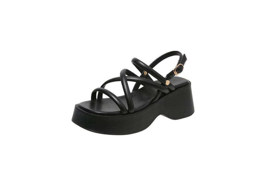 Damen Plateau-Sandalen mit elegantem Riemendesign EB