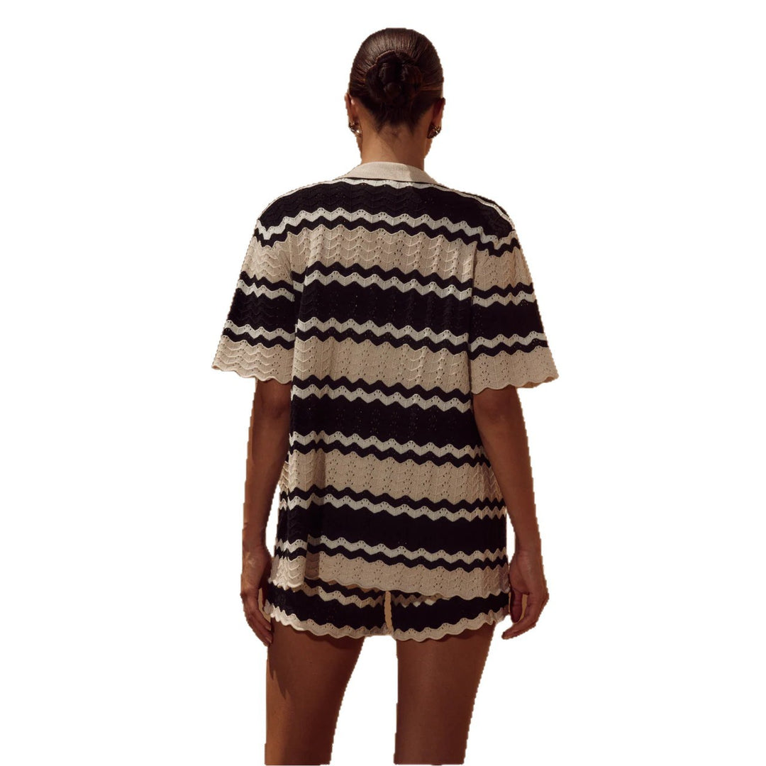 Damen lässiges Häkel-Shorts-Set EB