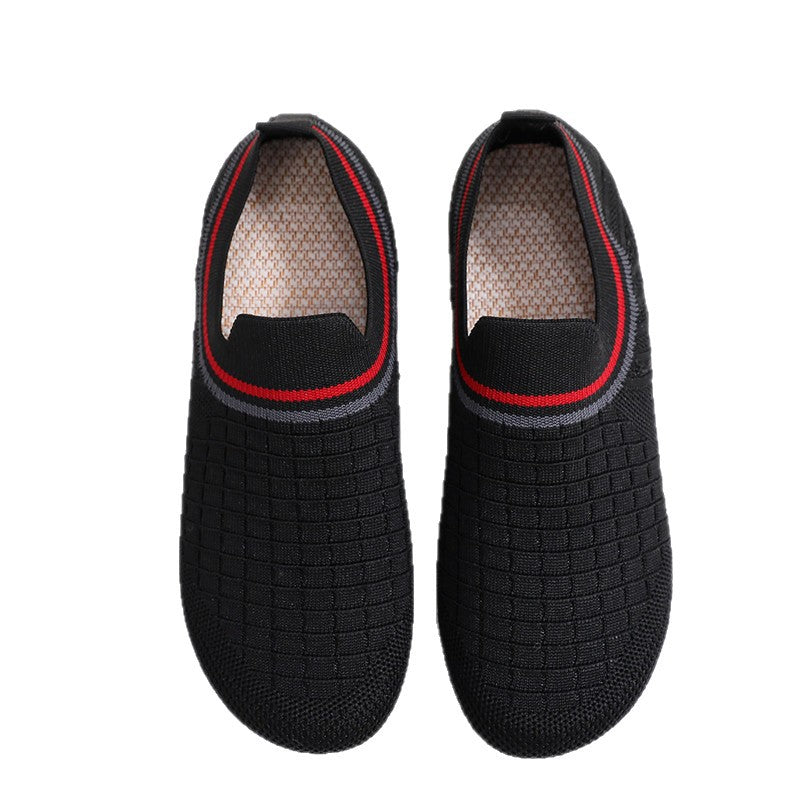 Damen atmungsaktive Slip-On Sneakers mit elastischem Kragen EB
