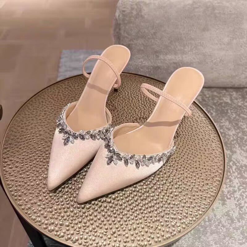 Damen Elegante Slingback-Pumps mit funkelndem Strassbesatz EB