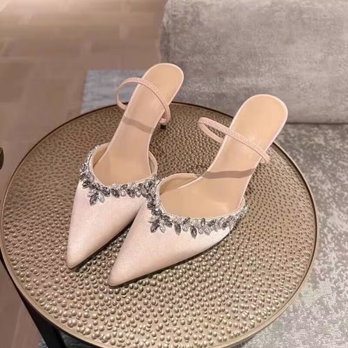 Damen Elegante Slingback-Pumps mit funkelndem Strassbesatz EB
