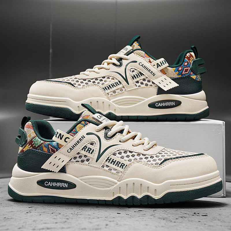 Unisex modische Mesh-City-Sneaker mit gewebtem Fersenmuster, gepolsterter Achillessektion und stoßdämpfender Plateau-Laufsohle EB