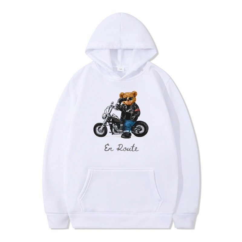 Damen Kapuzenpullover mit einzigartigem Bärenmotiv und lässiger Passform EB