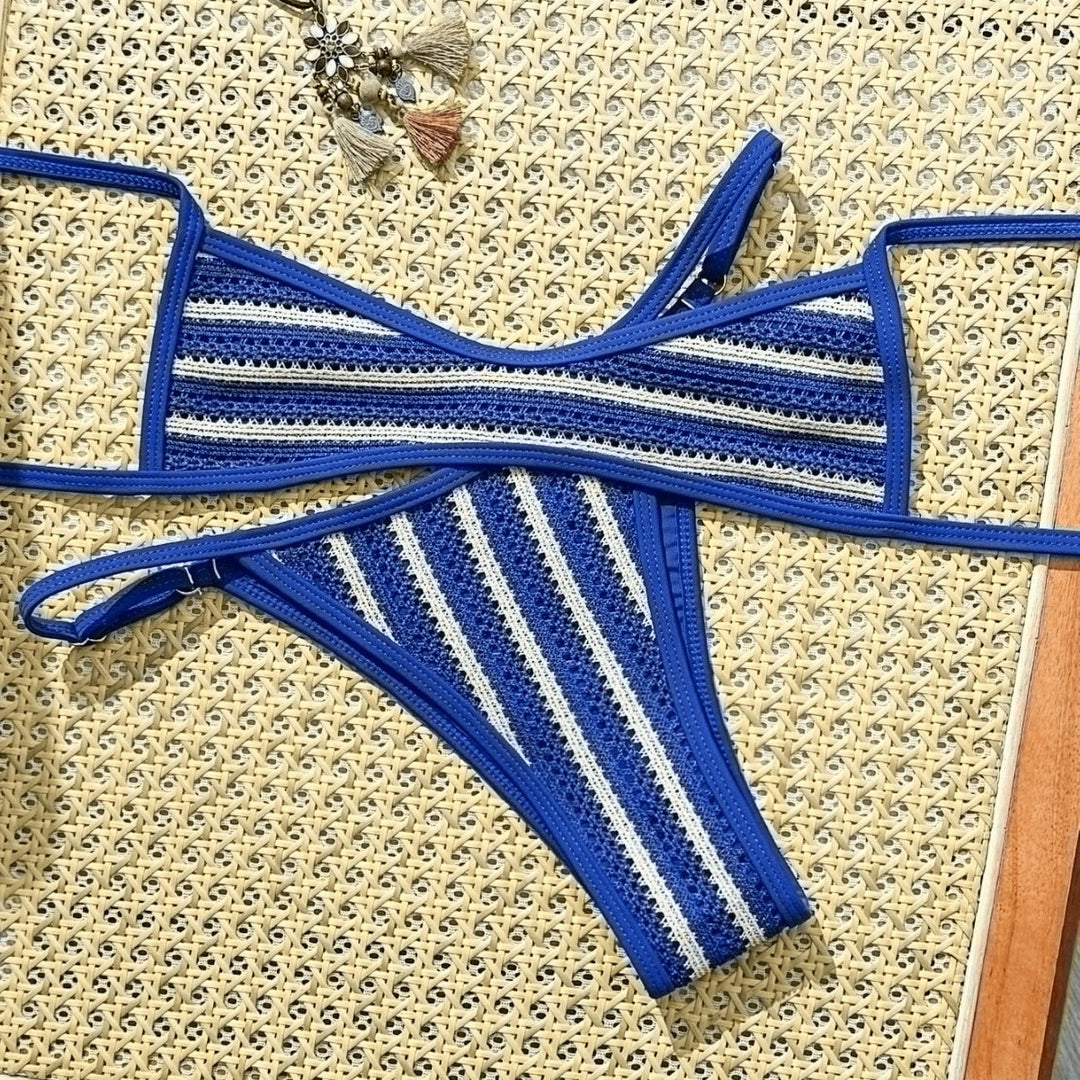 Damen Bikini-Set mit feiner Häkelstruktur und verstellbaren Trägern EB