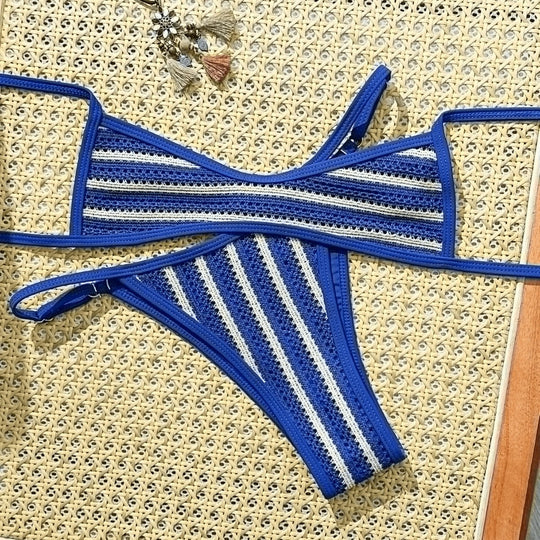 Damen Bikini-Set mit feiner Häkelstruktur und verstellbaren Trägern EB
