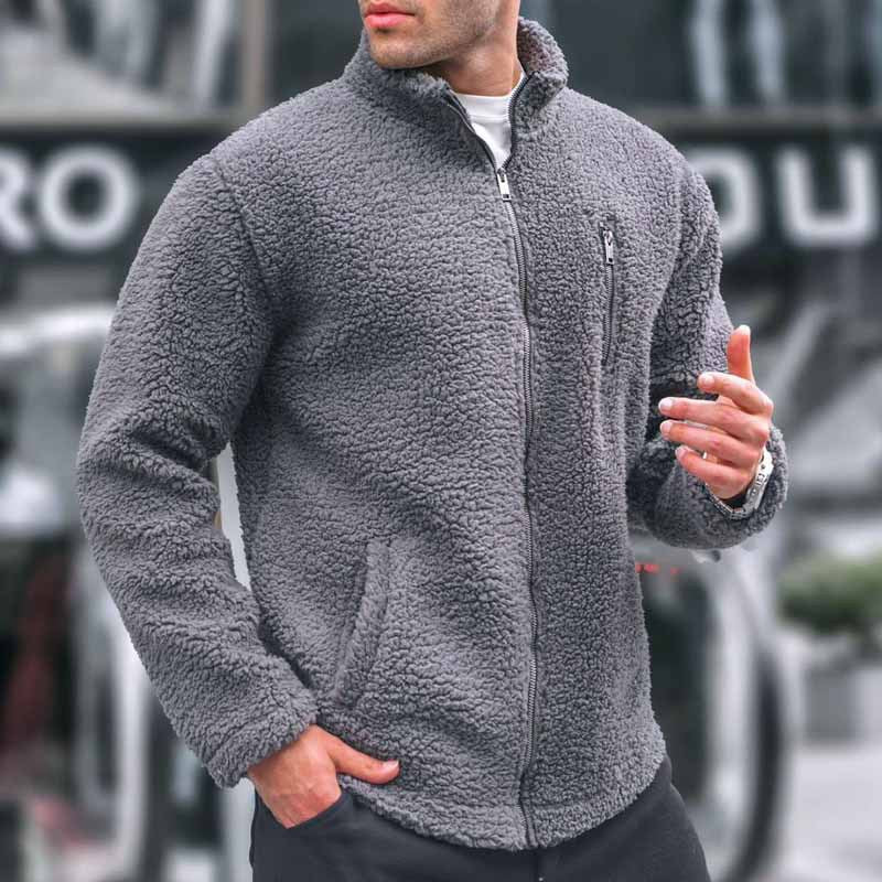 Herren kuschelige Fleecejacke mit praktischem Reißverschluss EB