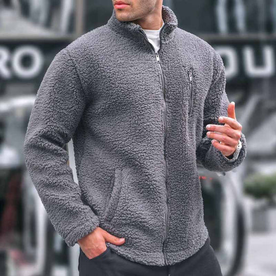 Herren kuschelige Fleecejacke mit praktischem Reißverschluss EB