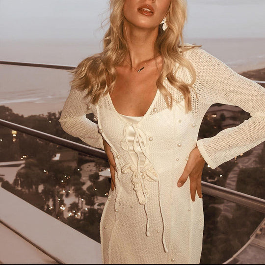 Damen luftiger und eleganter Strandüberwurf EB