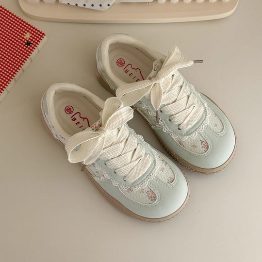 Damen Sneakers mit elegantem Blumendruck und Softeinsätzen EB