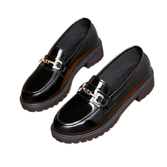 Damen Modische Loafers mit robustem Profil und dekorativem Schnallen-Detail EB