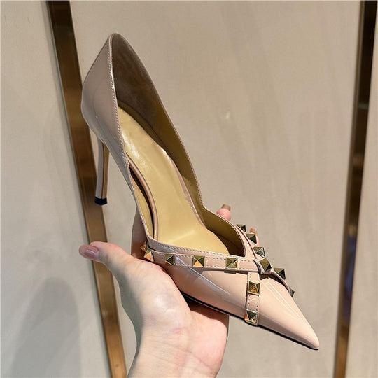 Damen elegante Stiletto-Pumps mit ausgefallenem Schnallen-Design EB