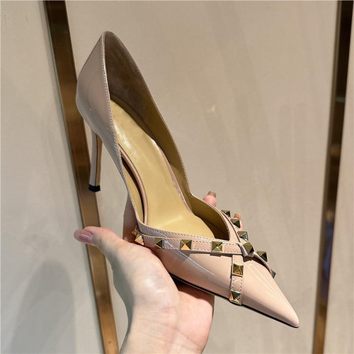 Damen elegante Stiletto-Pumps mit ausgefallenem Schnallen-Design EB