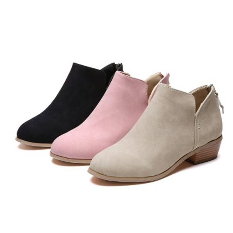 Damen nan elegante Kurzstiefelette aus Wildlederimitat mit verdecktem Fersenreißverschluss und gepolsterter Komfortinnensohle EB