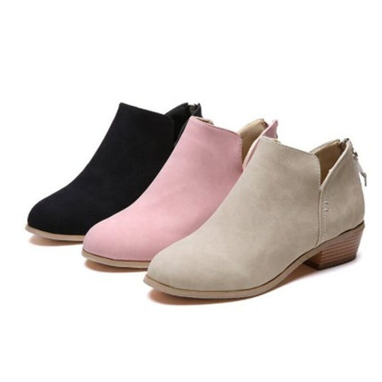 Damen nan elegante Kurzstiefelette aus Wildlederimitat mit verdecktem Fersenreißverschluss und gepolsterter Komfortinnensohle EB