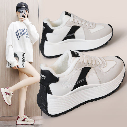 Damen Sportliche High-Top Sneakers mit warmem Fleece-Futter EB