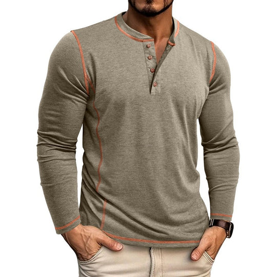 Herren Langarmshirt mit Knopfleiste EB