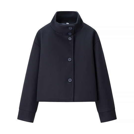 Damen elegante Kurzjacke mit hohem Kragen und dekorativen Knöpfen EB