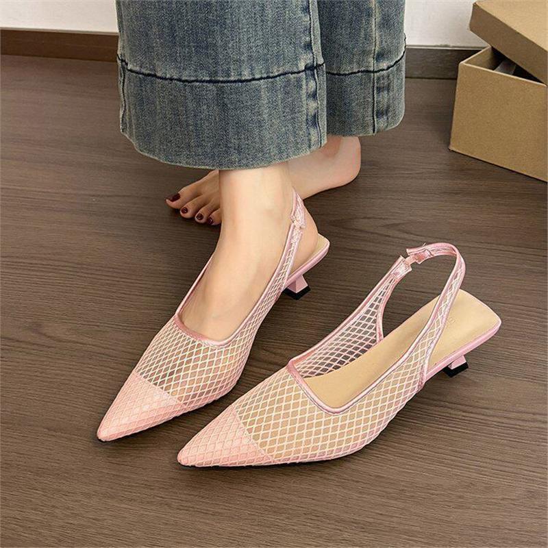 Damen Slingback Mules mit Netzdesign EB
