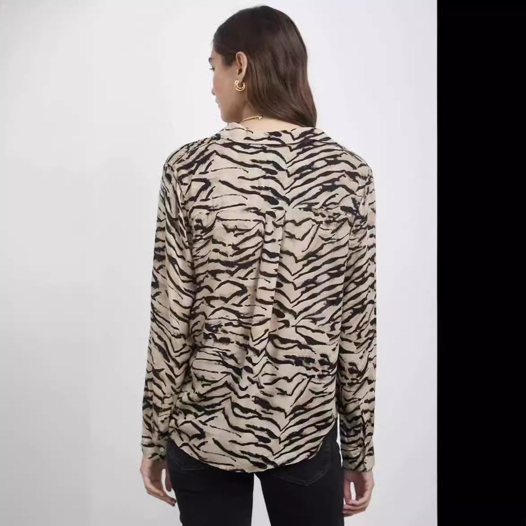 Damen Bluse mit auffälligem Tiermotiv und lockerer Passform EB