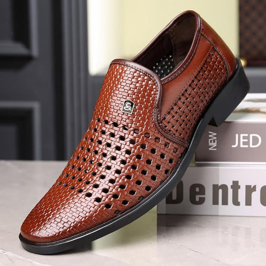 Herren Atmungsaktive Handgewebte Slipper EB