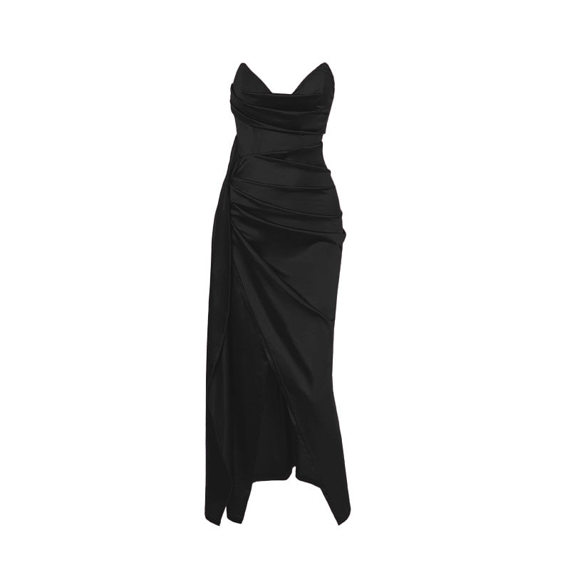 Damen figurbetontes Abendkleid mit asymmetrischem Saum und elegantem Schnitt EB