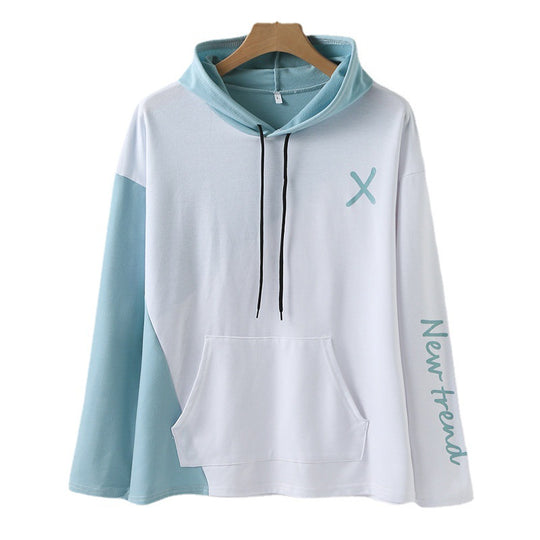 Damen Kapuzenpullover mit modernem Farbblockdesign und praktischer Kängurutasche EB