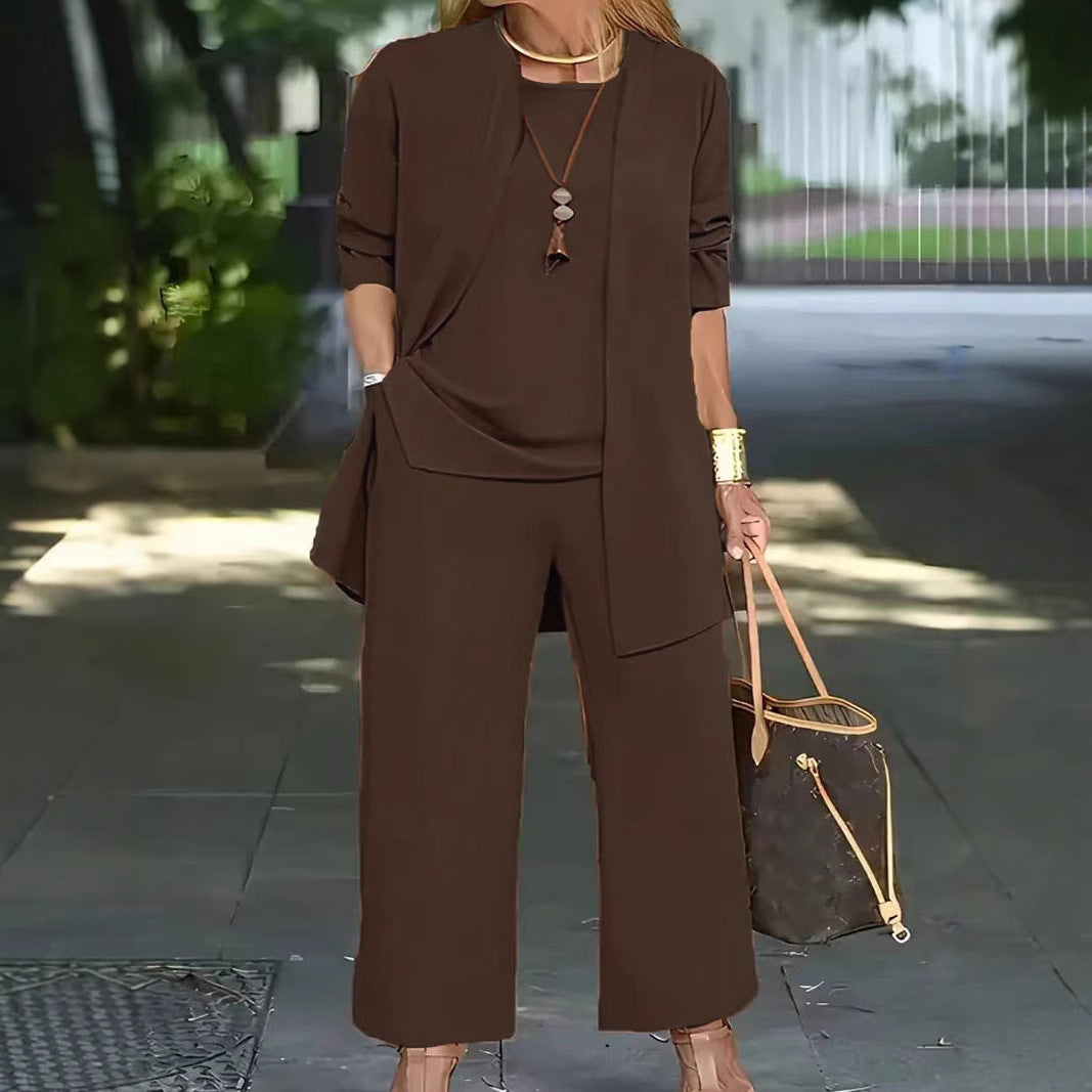 Damen lässiges und elegantes Zweiteiler-Set mit weitem Schnitt und modernen Akzenten EB