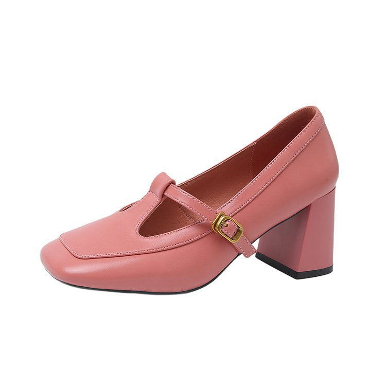 Damen elegante Mary Jane Pumps mit modischem Blockabsatz und verstellbarem Riemchen EB