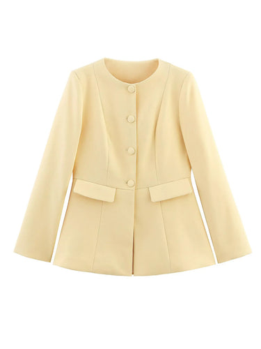 Damen Elegante Blazerjacke mit feinen Knopfdetails und praktischen Taschen EB